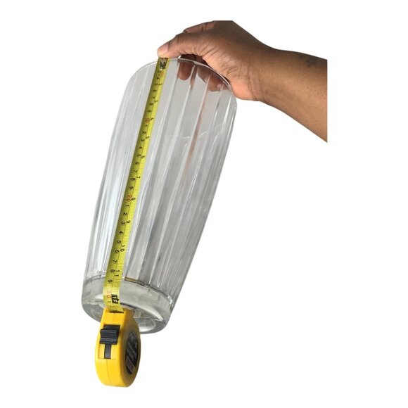 Mikasa Revel 12" Crystal Vase Elegant Vertical Line Flower Decor Thick Glass - Picture 3 of 6